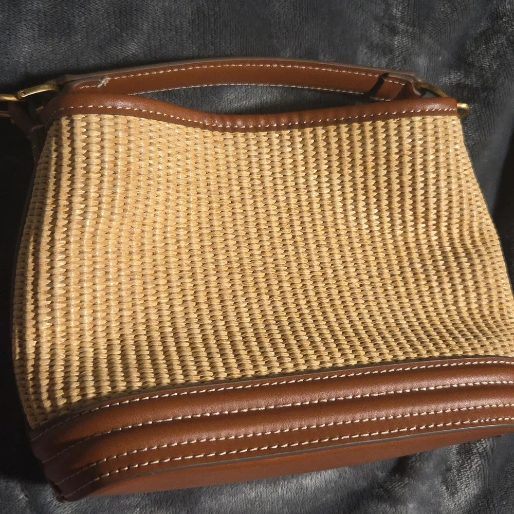 Mango Raffia Effect Bucket Bag - Picture 2 of 10